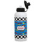 Checkers & Racecars Aluminum Water Bottle - White Front