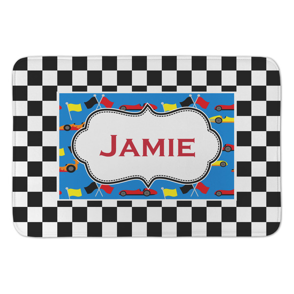 Custom Checkers & Racecars Anti-Fatigue Kitchen Mat (Personalized)