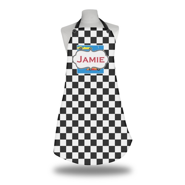 Custom Checkers & Racecars Apron w/ Name or Text