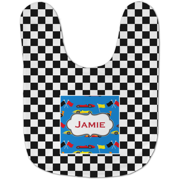 Checkers & Racecars Baby Bib - AFT flat