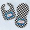 Checkers & Racecars Baby Minky Bib & New Burp Set