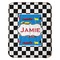 Checkers & Racecars Baby Sherpa Blanket - Flat