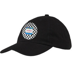 Checkers & Racecars Baseball Cap - Black (Personalized)