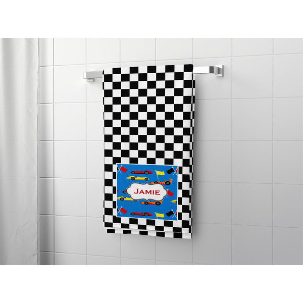 Checkers & Racecars Bath Towel - LIFESTYLE