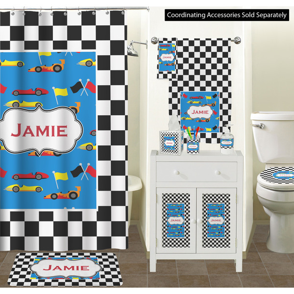 Checkers & Racecars Bathroom Scene