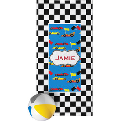Checkers & Racecars Beach Towel (Personalized)