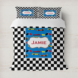 Checkers & Racecars Duvet Cover (Personalized)