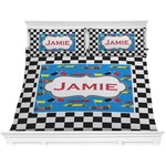 Checkers & Racecars Comforter Set - King (Personalized)