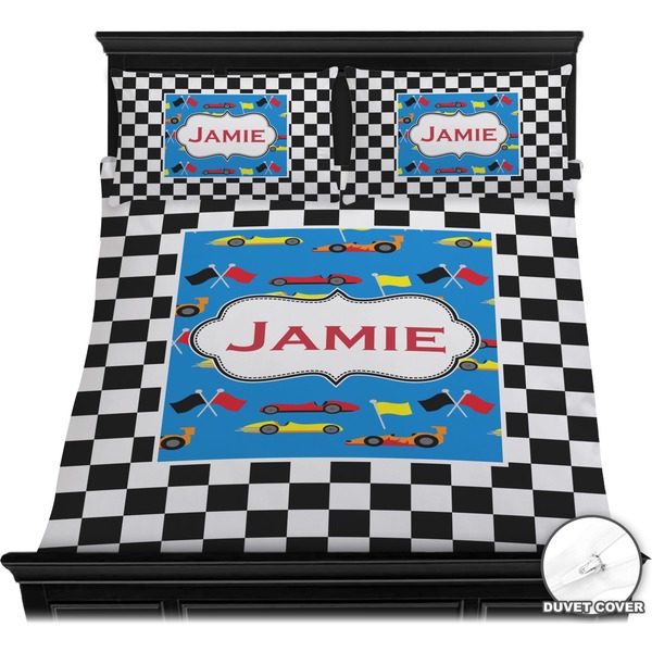 Checkers & Racecars Bedding Set (Queen) - Duvet