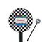 Checkers & Racecars 5.5" Round Plastic Stir Sticks - Black - Single Sided (Personalized)