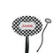 Checkers & Racecars Black Plastic 7" Stir Stick - Oval - Closeup