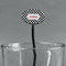 Checkers & Racecars Black Plastic 7" Stir Stick - Oval - Main