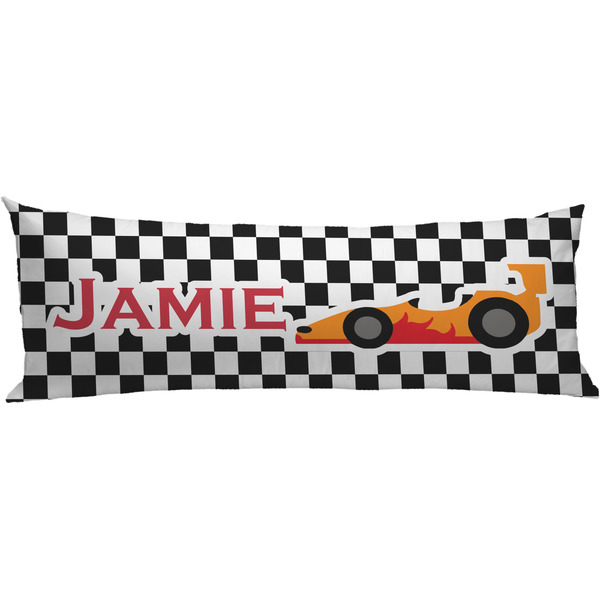 Custom Checkers & Racecars Body Pillow Case (Personalized)
