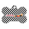 Checkers & Racecars Bone Shaped Dog ID Tag - Large (Personalized)