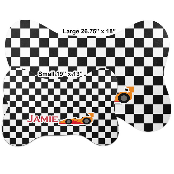 Checkers & Racecars Bone Shaped Mat Comparison