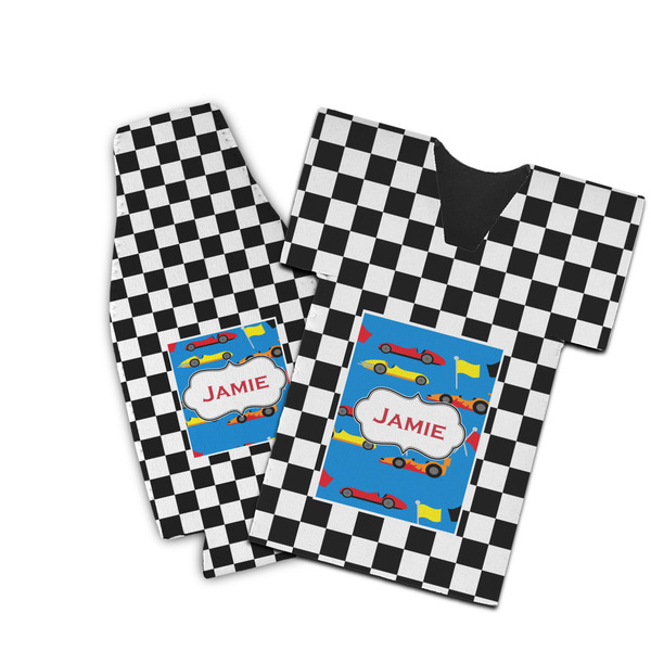 Custom Checkers & Racecars Bottle Cooler (Personalized)