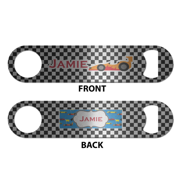 Checkers & Racecars Bottle Opener - Front & Back