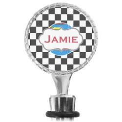 Checkers & Racecars Wine Bottle Stopper (Personalized)