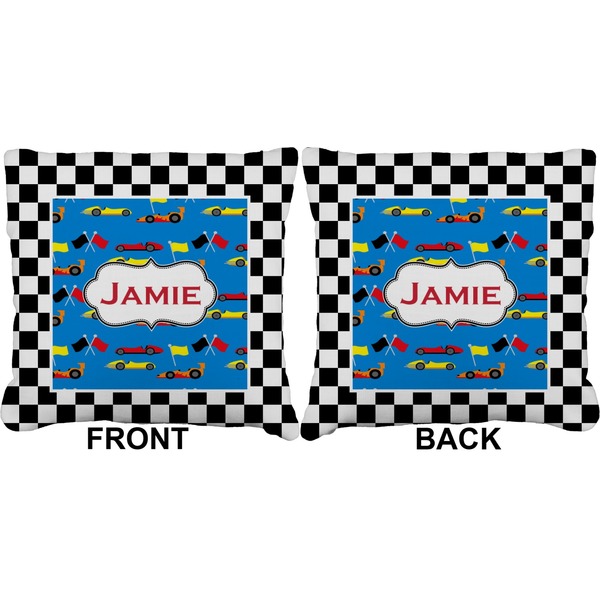 Checkers & Racecars Burlap Pillow Approval