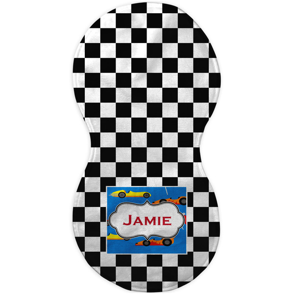 Checkers & Racecars Burp Peanut Shaped Flat