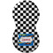 Checkers & Racecars Burp Peanut Shaped Flat