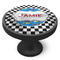 Checkers & Racecars Cabinet Knob - Black - Side