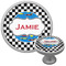 Checkers & Racecars Cabinet Knob (Silver) (Personalized)