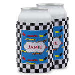 Checkers & Racecars Can Cooler (12 oz) w/ Name or Text