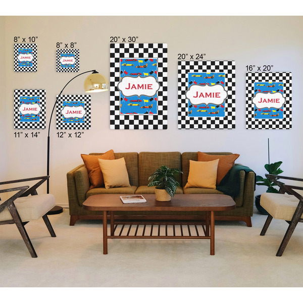 Checkers & Racecars Canvas Prints - Multiple Sizes