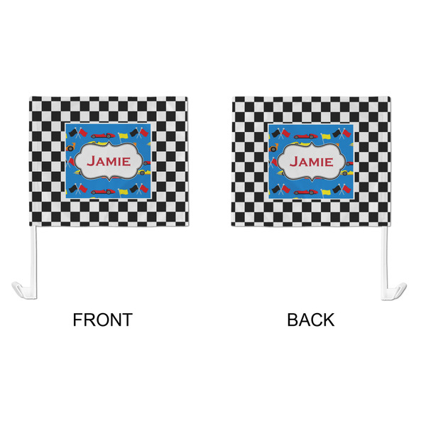 Checkers & Racecars Car Flag - Large - APPROVAL
