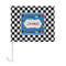 Checkers & Racecars Car Flag - Large - FRONT