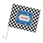 Checkers & Racecars Car Flag - Large (Personalized)