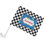 Checkers & Racecars Car Flag - Small w/ Name or Text