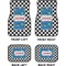 Checkers & Racecars Car Floor Mats Set (2F + 2B)