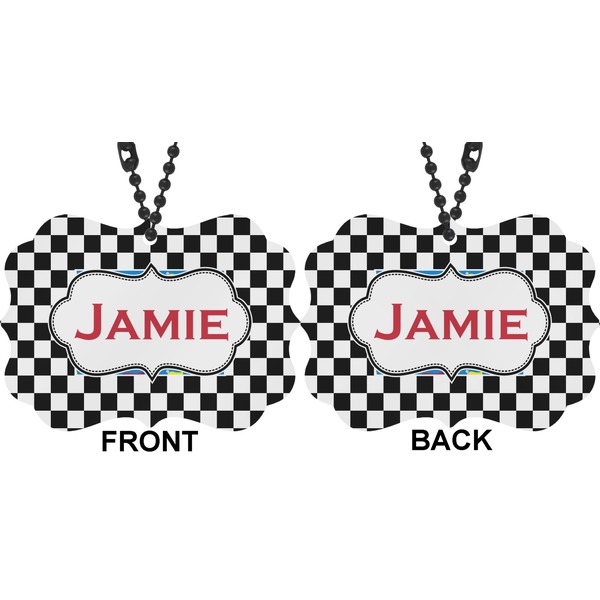 Checkers & Racecars Car Ornament (Approval)