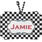 Checkers & Racecars Rear View Mirror Ornament (Personalized)