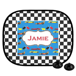 Checkers & Racecars Car Side Window Sun Shade (Personalized)