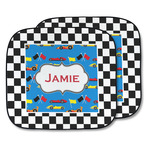 Checkers & Racecars Car Sun Shade - Two Piece (Personalized)