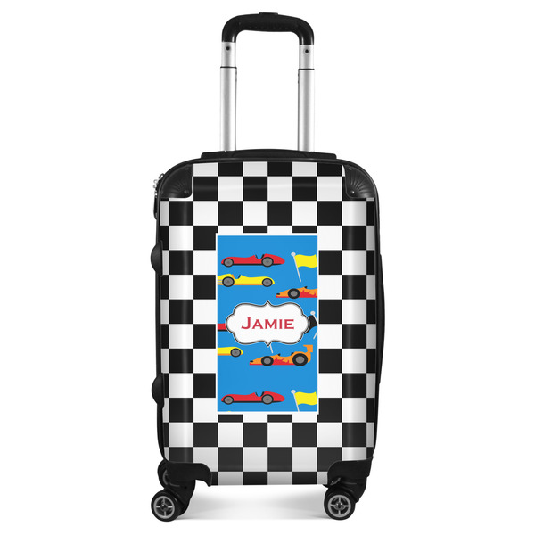Custom Checkers & Racecars Suitcase - 20" Carry On (Personalized)