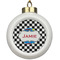 Checkers & Racecars Ceramic Ball Ornament (Personalized)