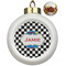 Checkers & Racecars Ceramic Ball Ornaments - Poinsettia Garland (Personalized)