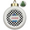 Checkers & Racecars Ceramic Christmas Ornament - Xmas Tree (Front View)