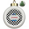 Checkers & Racecars Ceramic Ball Ornament - Christmas Tree (Personalized)