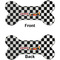 Checkers & Racecars Ceramic Flat Ornament - Bone Front & Back (APPROVAL)
