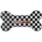 Checkers & Racecars Ceramic Flat Ornament - Bone Front