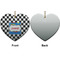 Checkers & Racecars Ceramic Flat Ornament - Heart Front & Back (APPROVAL)