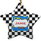 Checkers & Racecars Ceramic Flat Ornament - Star (Front)