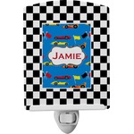 Checkers & Racecars Ceramic Night Light (Personalized)