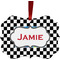 Checkers & Racecars Metal Frame Ornament - Double Sided w/ Name or Text