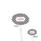 Checkers & Racecars Clear Plastic 7" Stir Stick - Oval - Front & Back